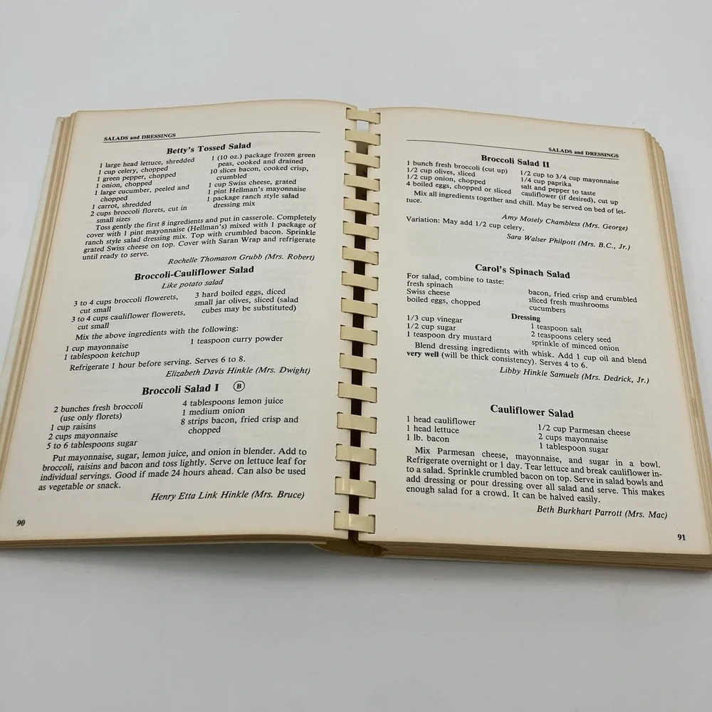 Vtg. 86 Lexington NC Charity League Cookbook Taste of the Town Recipes Americana